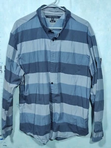 TOMMY HILFIGER Button-Up Dress Shirt Mens XXL White & Blue Striped - Picture 1 of 10