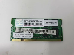 Acer Aspire 5732Z Memory RAM 2GB DDR2-800 PC2 Transcend 530274-2747 JM800QSU-2G - Afbeelding 1 van 7