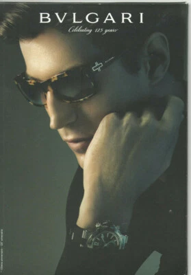 GENUINE 2008 BULGARI SUNGLASSES & WATCH ADVERTISING SIGN! PRINTED IN ITALY! 6x8" - Image 1 of 4