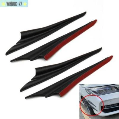 4X Fins Spoiler Wing Lip Splitter Waterproof For Car Front Bumper Universal New - Image 1 of 4