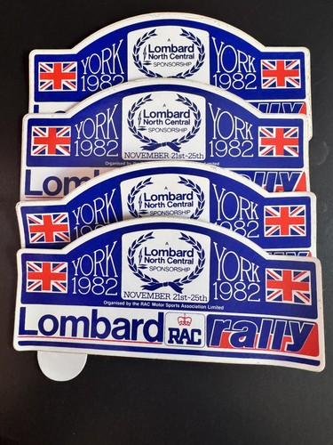 4 x Vintage RAC Lombard Rally York 1984 Car Window Sticker | eBay UK