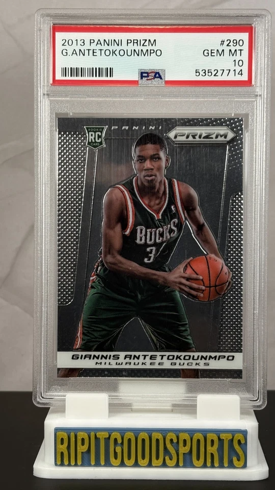 Giannis Antetokounmpo 2013 Panini Prizm #290 Rookie PSA 10 Gem MT RC Bucks Foto 1 de 3