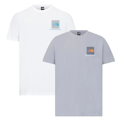 2 Pack The North Face Men’s Small Box Short Sleeve T Shirt White and Grey - Image 1 of 4