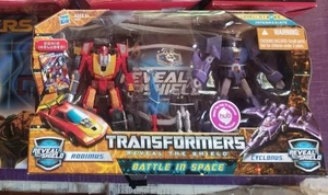 Lote de figuras selladas Transformers Deluxe Reveal The Shield Hot Rod Cyclonus Battle - Imagen 1 de 2