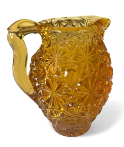 Vintage LE Smith Gänseblümchen & Knopf Braunglas Miniatur Krug Zahnstocher Halter - Bild 1 von 7