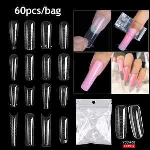 Quick Building French Nail Acrylic Nail Sculpted Nail Tipsfull Cover 60Pcs ~ - Picture 1 of 20