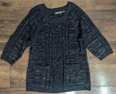 Suéter Jason Maxwell jaspeado púrpura jaspeado bolsillo bolsillos talla 1X Foto 1 de 4