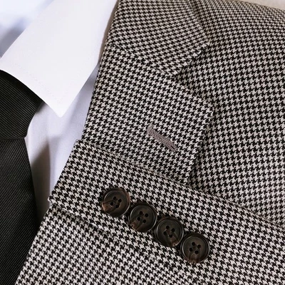 Abrigo deportivo Lauren Ralph Lauren para hombre 46R chaqueta geométrica de lana de seda 2 Bttn 1 ventilación Foto 1 de 4