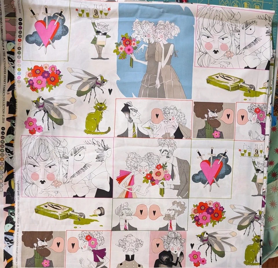 Alexander Henry A Ghastlie Gush in snapdragon 23" x wof - Image 1 of 1