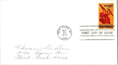 De colección FDC USPS Scott #1550 Ángel de Perussis Navidad c1974 Foto 1 de 3