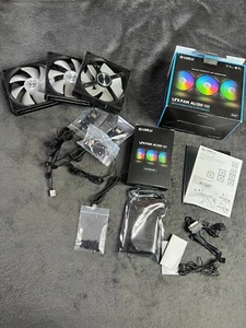 Lian Li Uni Fan AL120 PWM ARGB Black 3x 120mm Fan, Triple Box incl. Controller - Bild 1 von 5