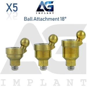 5 Angled 18° Ball Attachment Titanium Prosthetic System Int Hex - Picture 1 of 7