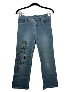 Mary Kate & Ashley Jeans Size 10X Blue Girl's Youth Embroidered Stretch - Picture 1 of 7