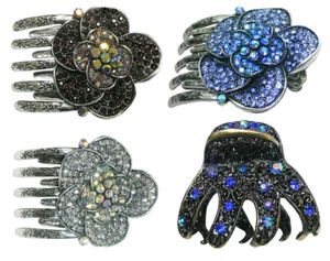 Bella Set of 4 Metal Jaw Claws Hair Slides 2 Styles for Hair Styling GL56-104 - Picture 1 of 17