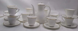 Royal Doulton Alice(Albion Shape) 1 Coffee Pot & Lid 13 Footed Cup & Saucers Set - Picture 1 of 7