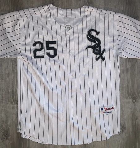 Majestic Authentic MLB Chicago White Sox Jim Thome Pinstripe Jersey Mens Size 52 Cover