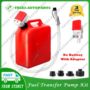 Battery Powered Fuel Transfer Pump Petrol Diesel Water Fast Transfer W/ Adaptors - Picture 1 of 19