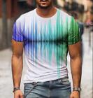 Mens T-Shirt 3D Printed Casual Round Neck Short Sleeve Slim Fit Sports Tee Tops