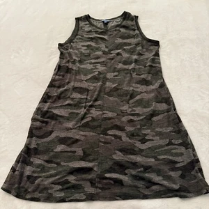 DEMOCRACY Sleeveless Camouflage Shift Dress in Green WOMEN'S M - Picture 1 of 11