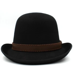 Men Women Classical Bowler Hats Retro Fedora Sunhat Jazz Derby Caps 7 1/8-7 3/8 - Picture 1 of 27