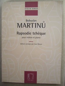 Czech Rhapsody for Violin and Piano by Martinu *NEW* Pub. Eschig - Picture 1 of 3