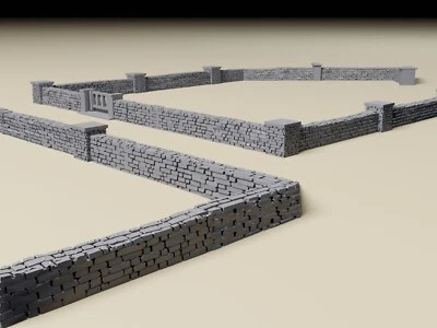 Stone Town Wall Set Detailed Scatter Terrain for Historical Tabletop Wargames - Image 1 of 4