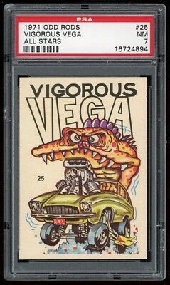1971 Donruss Odd Rods Sticker #25 Vigorous Vega All Stars Series PSA 7 - Image 1 of 2