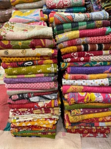 Großhandel Posten 10 Stck. Überwurfdecke Kantha Quilt Indisch Vintage Baumwolle Bettwäsche - Bild 1 von 8