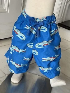 Hanna Andersson Boys Swim Trunks Blue Alligator Swim Shorts Size 5 - Picture 1 of 11