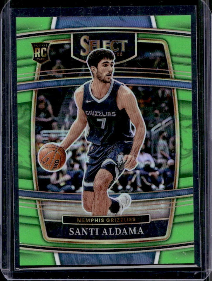 2021-22 Select Santi Aldama Concourse Neon Green Prizm Rookie Card RC #22/75