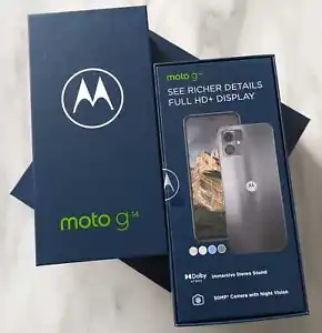 Motorola Moto G14 128GB 4G Smartphone Dual-SIM 4GB RAM Unlocked - Steel Grey - Picture 1 of 10