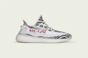 ADIDAS YEEZY BOOST 350 V2 ZEBRA CP9654 Sz 9.5 sesame bred oreo beluga blue tint - Picture 1 of 5