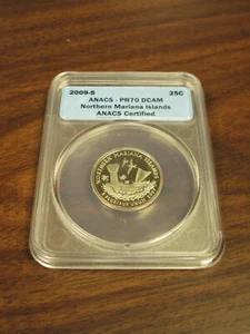 2009-S ANACS PR70 DCAM Northern Mariana Islands 25c Quarter USA Coin Uncirculate - Picture 1 of 4