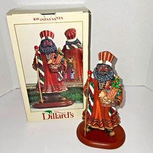 Dillard's Trimmings Vintage Kwanzaa Santa Figurine 8" Black African American - Picture 1 of 14