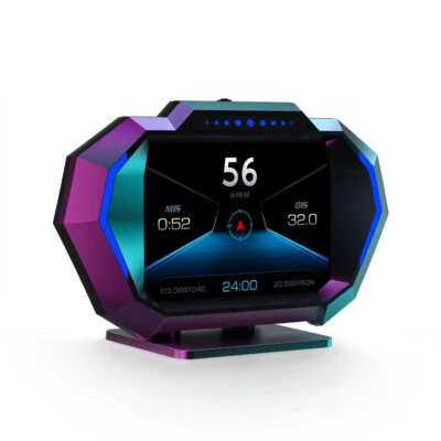 OBD2+GPS HUD Car Digital Head Up Display Speedometer Auto Water Oil Temp Gauge - Image 1 of 4