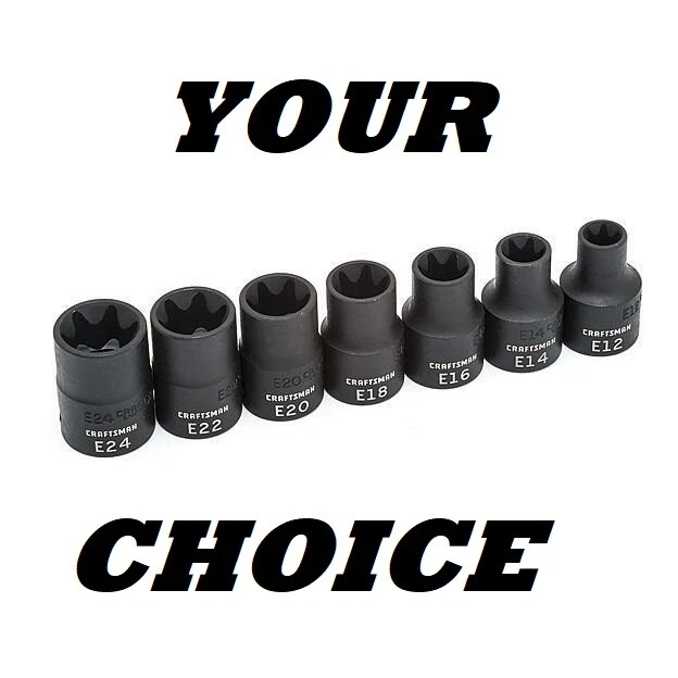 NEW CRAFTSMAN 1/2" DRIVE EXTERNAL IMPACT TORX SOCKET CHOICE OF SINGLE OR SET - Image 1 of 1