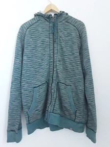 The North Face Hombres Cremallera Completa Sudadera con Capucha Chaqueta Sudadera Talla L Verde Naranja Rayas - Imagen 1 de 10