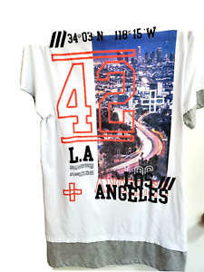 Men's Twisted Soul Graphic T-shirt Los Angeles City #42 Cool LA White Sz M