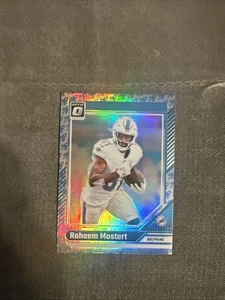 Raheem Mostert Blue Rocket 2024 Donruss Optic #121 Prizm Holo - Imagen 1 de 2