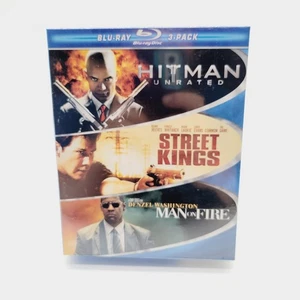 HARD ACTION 3-PACK HITMAN STREET KINGS MAN ON FIRE 3-DISC Blu-Ray SET - Picture 1 of 4