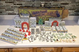 1950’s Marx Robin Hood Castle Set 4718 w/ Original Box - Incomplete - Picture 1 of 24