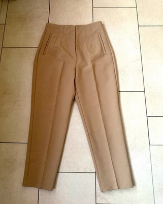 Zara 7/8 Knöcheln Lang Hose Beige Braun L Neuwertig Top Zustand Wie Neu - Bild 1 von 4