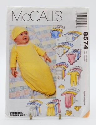 Pattern Infants Layette For Stretch Knits/ Serger McCalls 8574 - Image 1 of 2