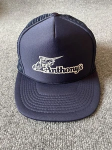 Anthony's Mütze Kappe Druckknopflasche blau Netz Trucker Angeln Marlin bestickt Herren - Bild 1 von 10