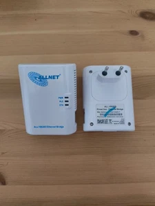 2x Allnet ALL168205 Ethernet Bridge Powerline Steckdosen Adapter - 200 MBPS - Bild 1 von 4