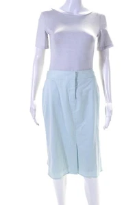 Falda lápiz J Envie para mujer con cremallera frontal abertura hasta la rodilla azul algodón talla 2 - Imagen 1 de 4