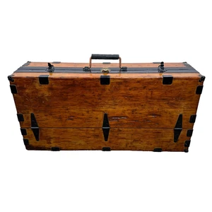 Antiker Werkzeugkasten Schreiner Holzbearbeitung Holz Klappschublade - Bild 1 von 14
