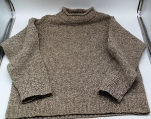 VINTAGE Abercrombie & Fitch Pullover Herren M Shetland Wolle gesprenkelt Rollkragen 90er - Bild 1 von 13