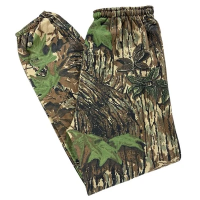 Vintage Spartan Sweatpants Mens L-Xl Real Tree Camo Baggy Drawstring USA *Repair - Image 1 of 4