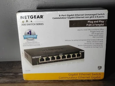 NETGEAR GS308-300PAS GS308 8 Gigabit Port Unmanaged Ethernet Switch - Image 1 of 3
